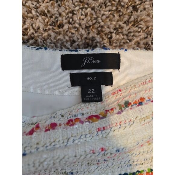 J.Crew No.2 Tweed Skirt Plus Size 22 Multicolor Stripe Textured Spring Summer - Picture 4 of 10